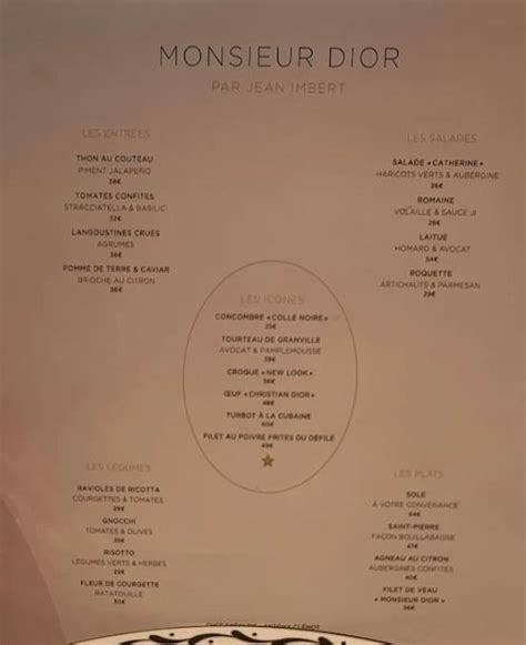 monsieur dior menu paris|christian dior gentleman suits.